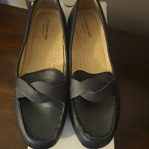 St. John's Bay Black Textured Leather Loafers